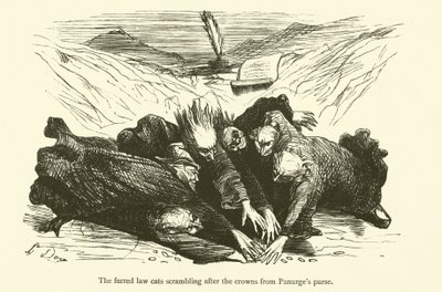 Illustration for the works of Rabelais by Gustave after Dore